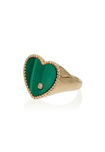 18k gold, emerald and diamond ring