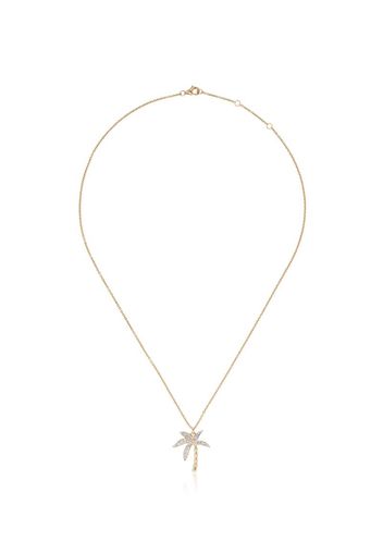 18K yellow gold and diamond palm tree necklace