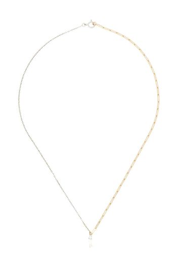 18K white gold mixed-chain diamond necklace