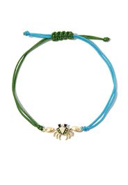 YVONNE LÉON 9kt yellow gold Crab tsavorite cord bracelet