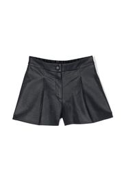 Zadig & Voltaire Kids faux-leather pleat-detail shorts - Blue