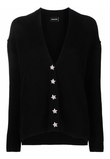 Zadig&Voltaire star button cashmere cardigan - Black