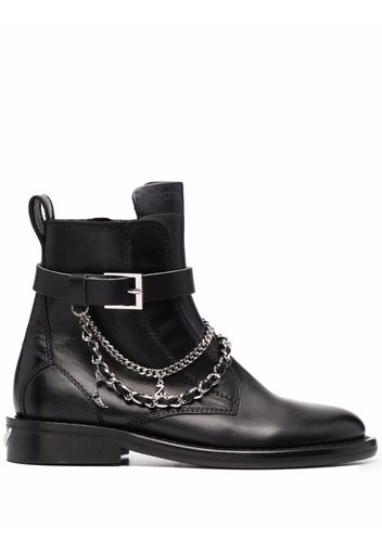 Zadig&Voltaire chain-detail leather boots - Black