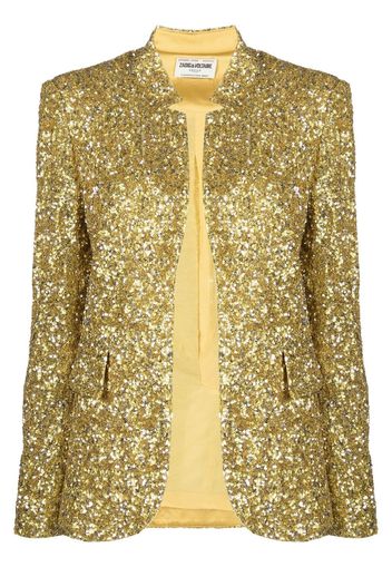 Zadig&Voltaire sequin button-front blazer - Yellow