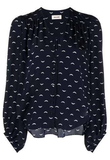 Zadig&Voltaire graphic-print long-sleeved blouse - Blue