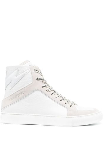 Zadig&Voltaire High Flash panelled leather sneakers - White