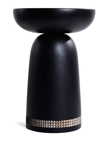 Nera Stool - 3 Rows Carved Reshma 3 Rows White On Black