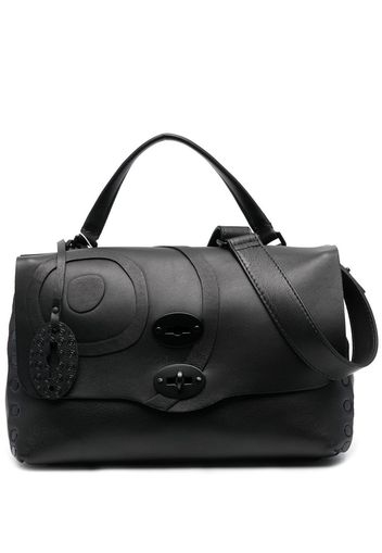 Zanellato foldover top leather satchel - Black