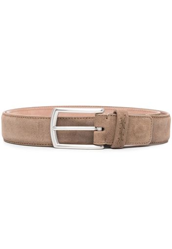 Zegna tonal-stitch detail belt - Brown