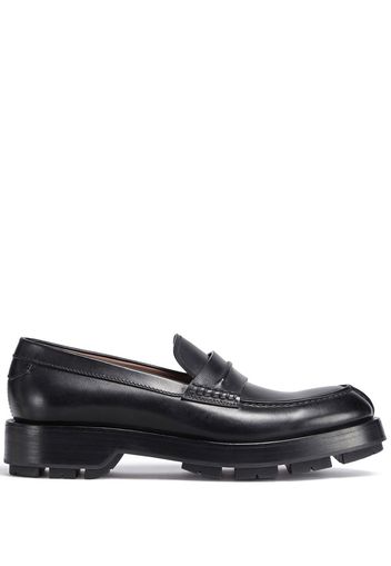 Zegna Udine leather lug-sole loafers - Black