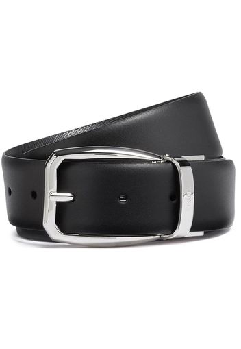 Zegna logo-engraved reversible belt - Black