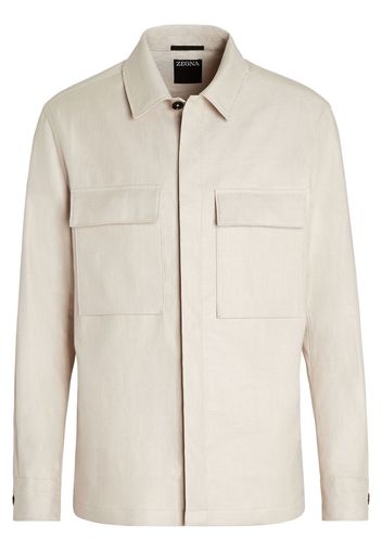 Zegna chest flap-pocket detail shirt - White