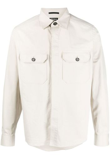 Zegna flap-pocket cotton shirt - Neutrals