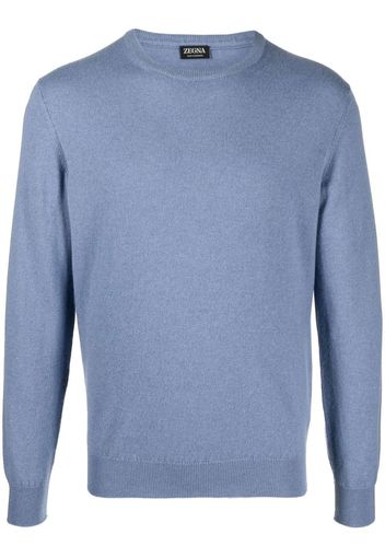 Zegna ribbed-knit crew neck sweater - Blue