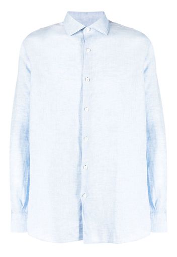 Zegna long-sleeve linen shirt - Blue