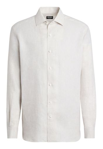 Zegna long-sleeve linen shirt - White