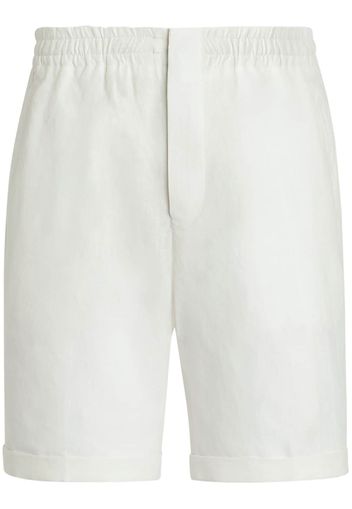 Zegna elasticated-waist linen shorts - White