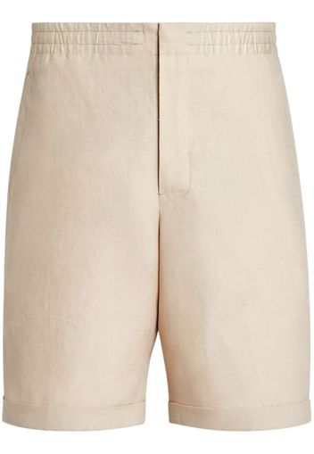 Zegna elasticated-waist linen shorts - Neutrals