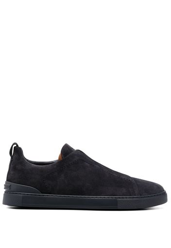 Zegna Triple Stitch suede low-top sneakers - Blue