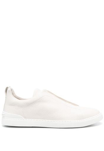 Zegna grained-leather low-top sneakers - Neutrals