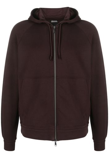 Zegna drawstring-hood cotton blend jacket - Purple