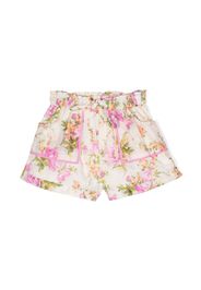 ZIMMERMANN Kids floral-print cotton shorts - Neutrals