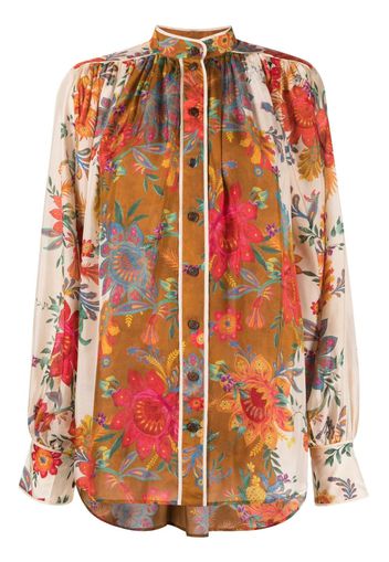 ZIMMERMANN Ginger floral-print silk blouse - Neutrals