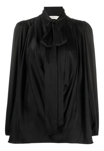 ZIMMERMANN pussy bow long-sleeve silk blouse - Black