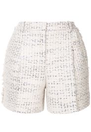 Zuhair Murad metallic thread tweed shorts - White