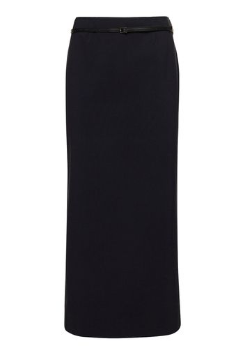 Delta Wool Blend Long Skirt W/ Belt