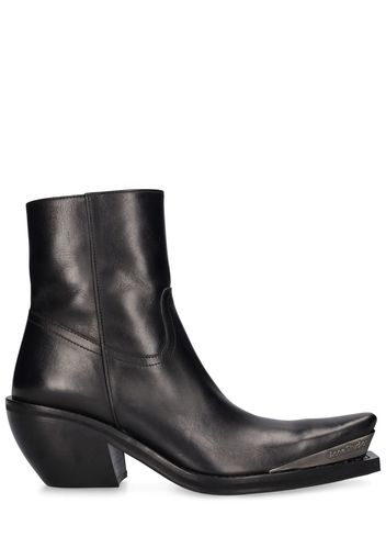 70mm Leather Ankle Boots