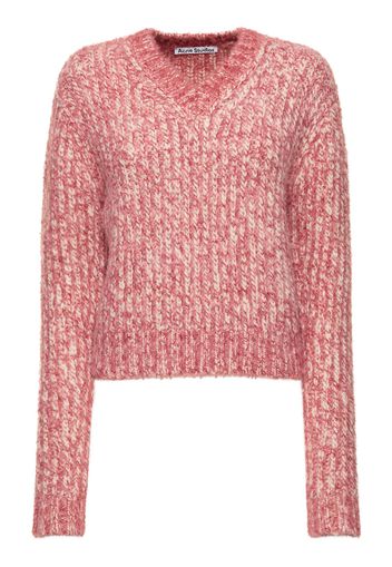 Chunky Mélange Wool Blend Knit Sweater