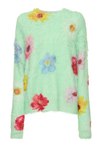 Flowers Oversized Furry Sweater