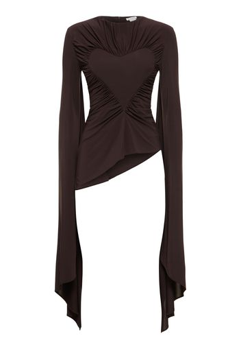 Heart Draped Satin L/s Top