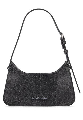 Micro Platt Crackle Leather Shoulder Bag