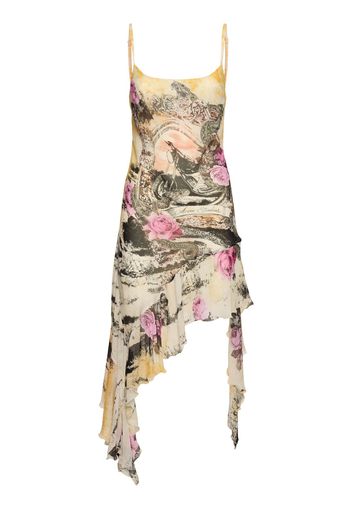 Printed Viscose Crepe Mini Dress