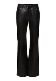 Mid Rise Straight Leather Pants