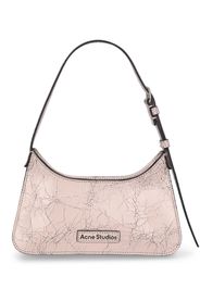 Micro Platt Crackle Leather Shoulder Bag