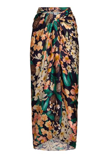 Lavanda Floral Print Maxi Sarong Skirt