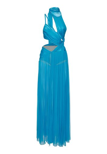 Silk Chiffon Cutout Gown