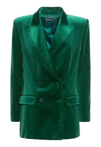 Cotton Velvet Double Breasted Blazer