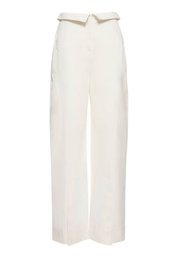 Split Cotton Gabardine Wide Pants