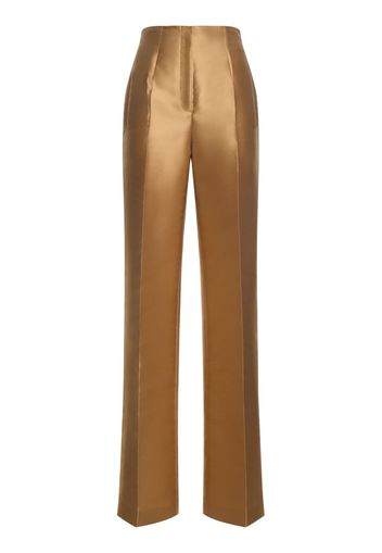 High Rise Mikado Silk Blend Wide Pants