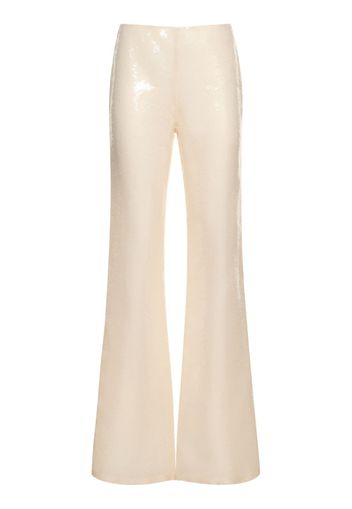 Sequined High Rise Flared Pants