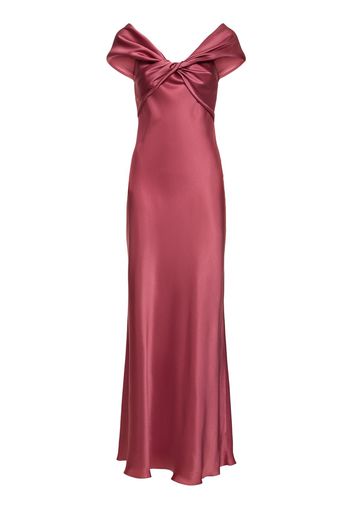 Draped Satin Long Dress