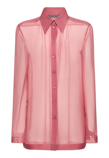 Draped Chiffon Organza Shirt