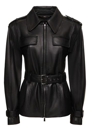 Belted Leather Jacket