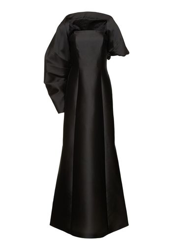 Square Neck Satin Long Dress