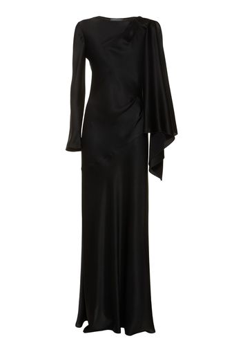 Long Sleeve Satin Long Dress