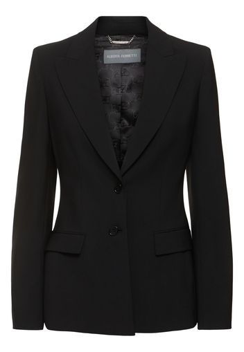 Single Breast Stretch Wool Jacket